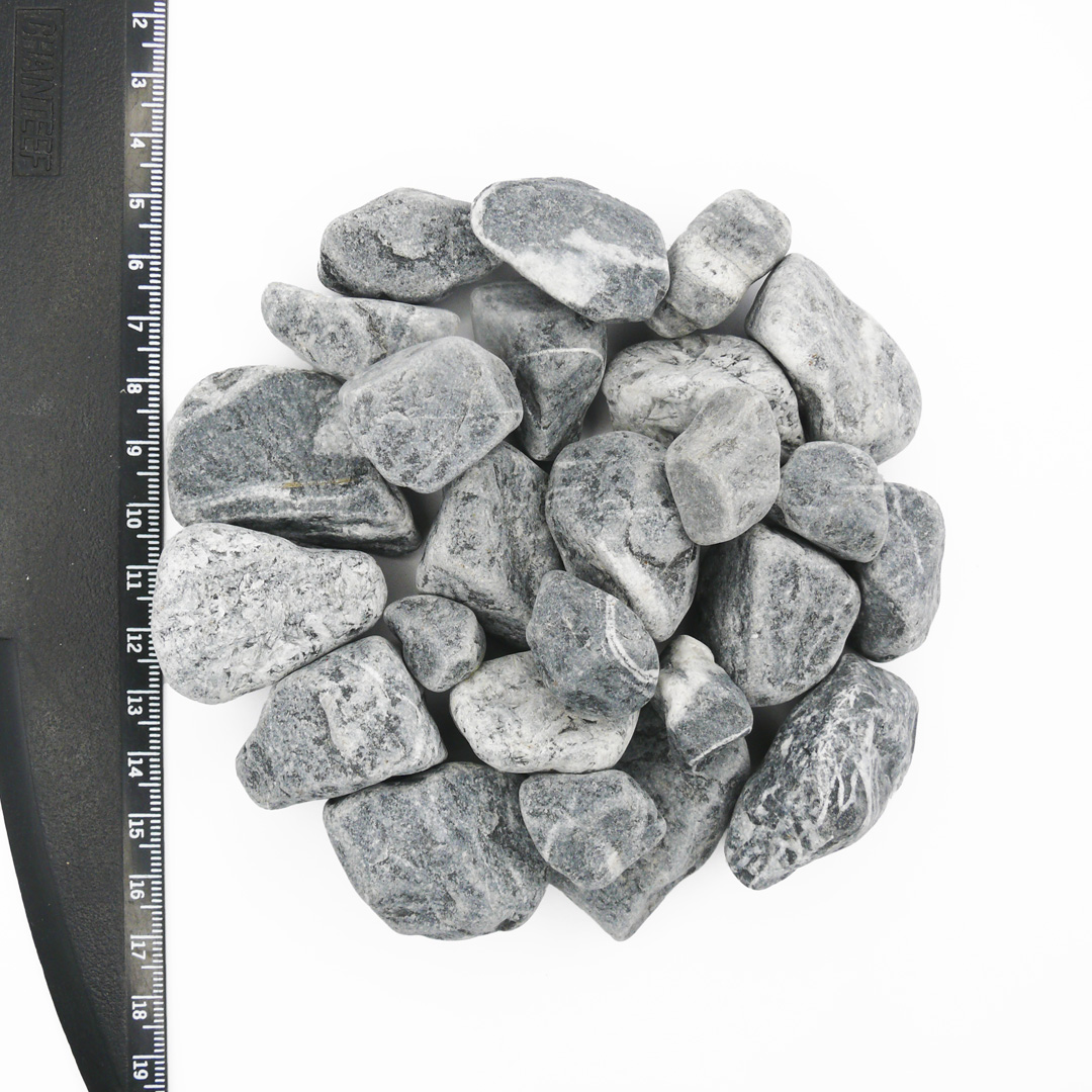 Черный мраморный щебень РИФ галтованный 20-40 мм